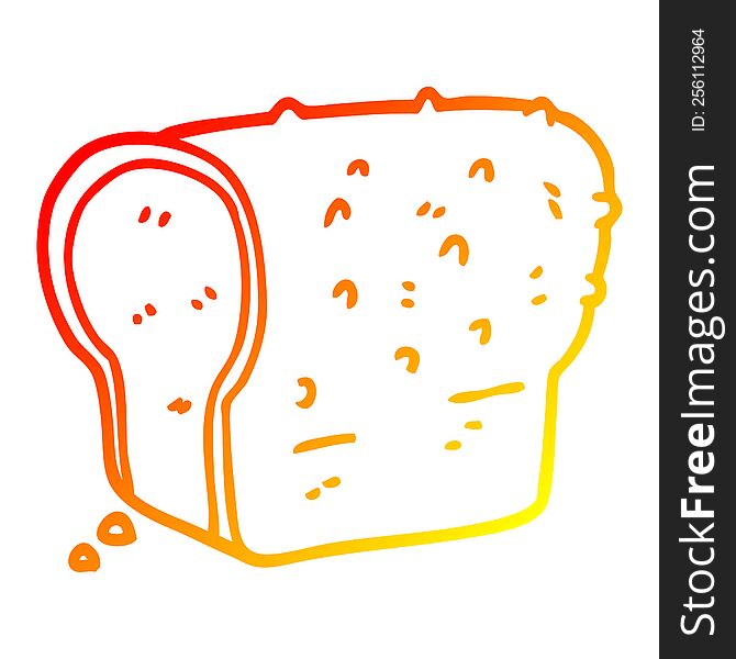 warm gradient line drawing of a cartoon wholemeal bread