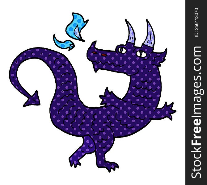 cartoon doodle magical dragon