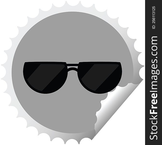 sunglasses graphic vector illustration round sticker stamp. sunglasses graphic vector illustration round sticker stamp