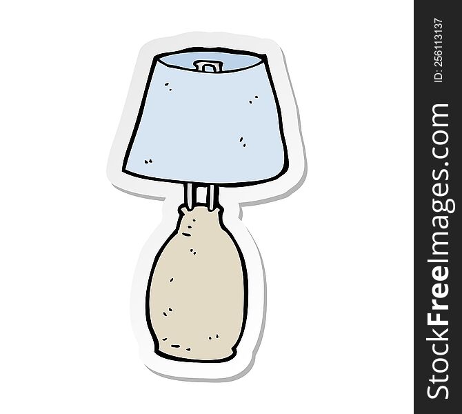 sticker of a cartoon lamp