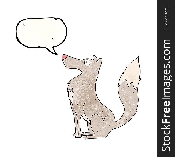 Speech Bubble Textured Cartoon Wolf