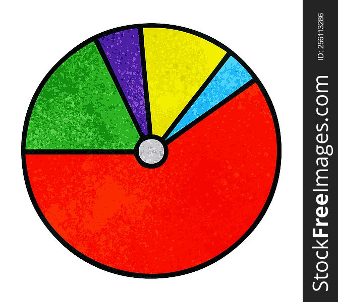 Retro Grunge Texture Cartoon Pie Chart