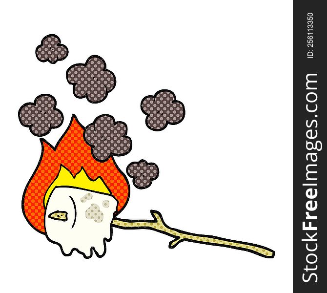 Cartoon Burning Marshmallow