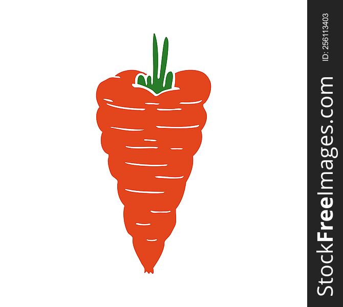 Flat Color Style Cartoon Carrot