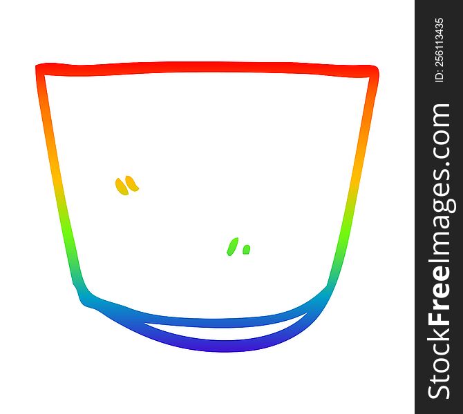 rainbow gradient line drawing of a cartoon glass