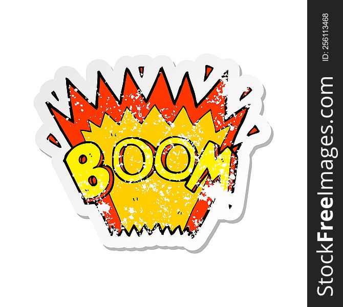 Retro Distressed Sticker Of A Cartoon Comic Book Explosion