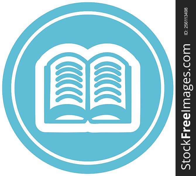 open book circular icon symbol
