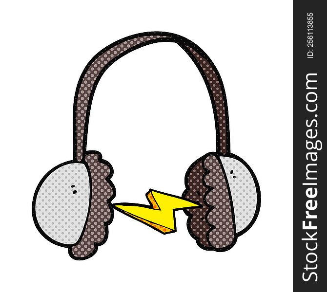freehand drawn cartoon headphones