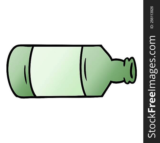 hand drawn gradient cartoon doodle of an old glass bottle