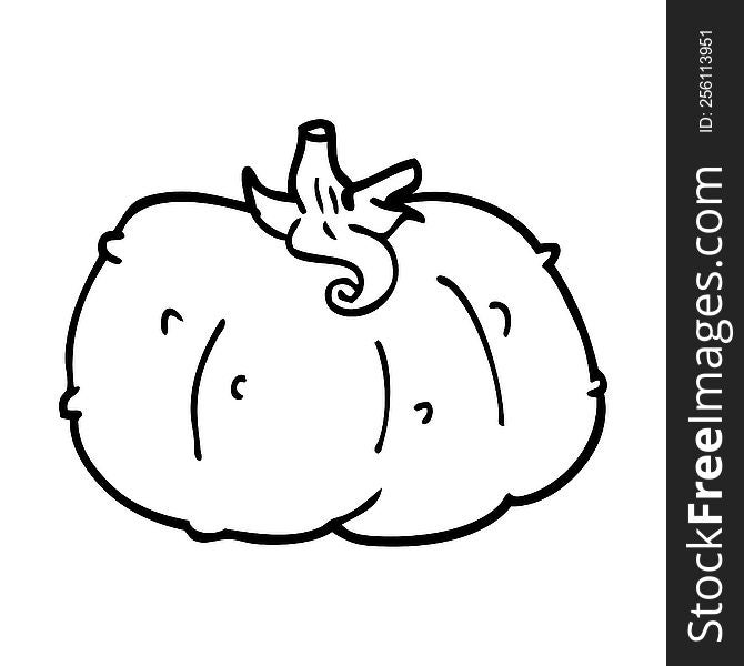 line drawing cartoon pumpkin