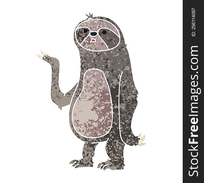Quirky Retro Illustration Style Cartoon Sloth