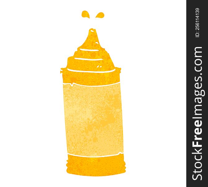 Retro Cartoon Mustard Bottle