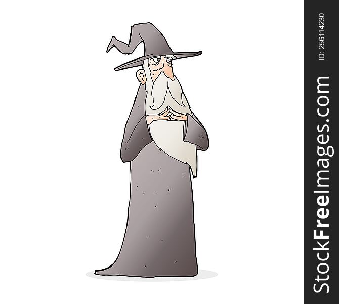 cartoon old wizard
