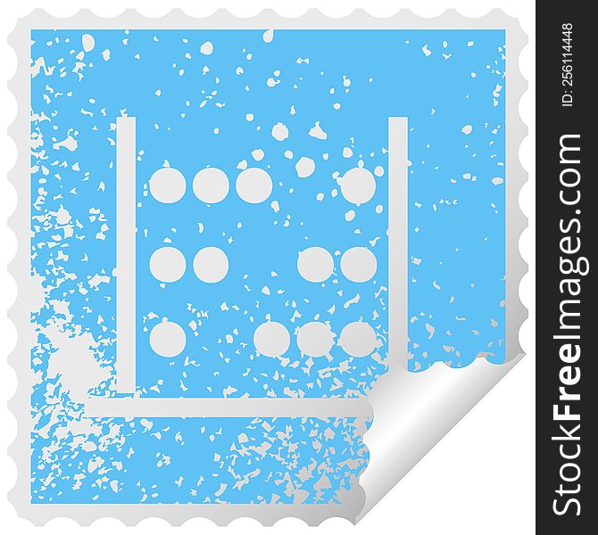 Distressed Square Peeling Sticker Symbol Maths Abacus