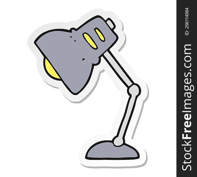 Sticker Of A Cartoon Lamp