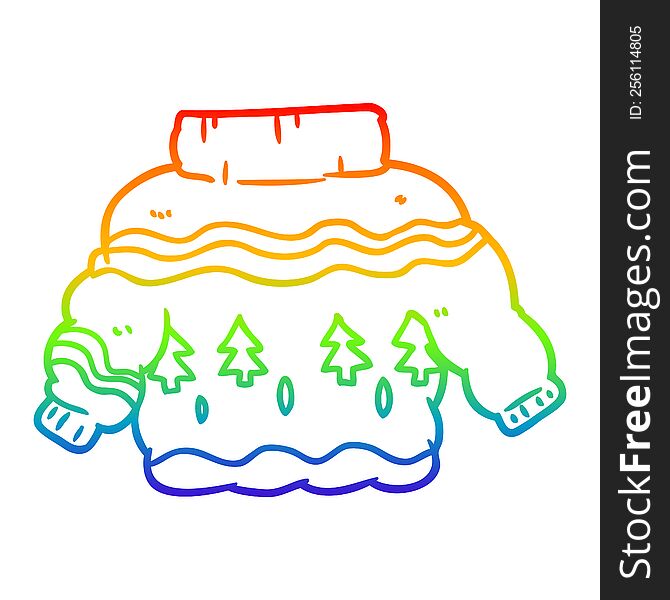 rainbow gradient line drawing embarrassing christmas jumper