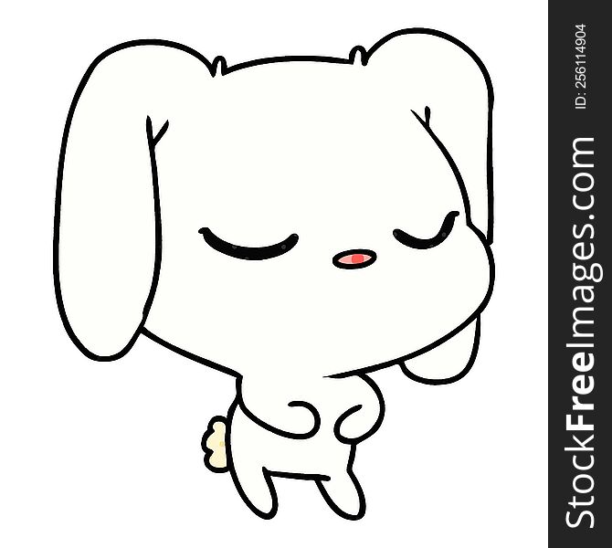 freehand drawn cartoon of cute kawaii bunny