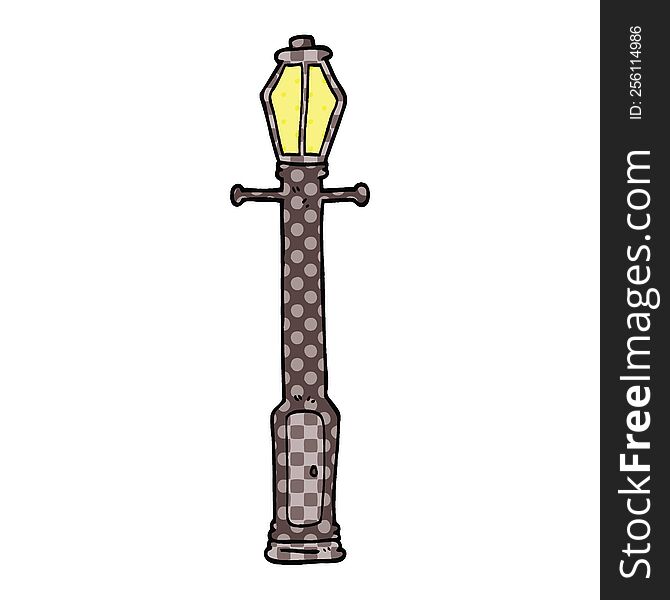 comic book style cartoon lamp post