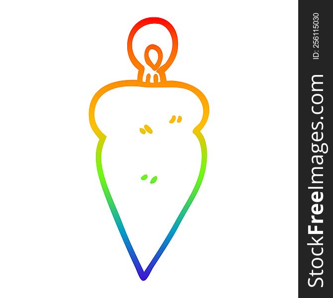 rainbow gradient line drawing of a cartoon christmas bauble