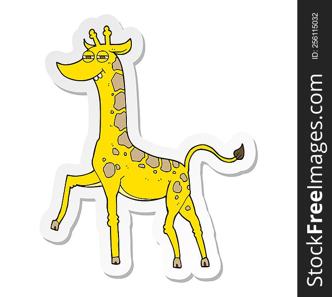 sticker of a cartoon giraffe