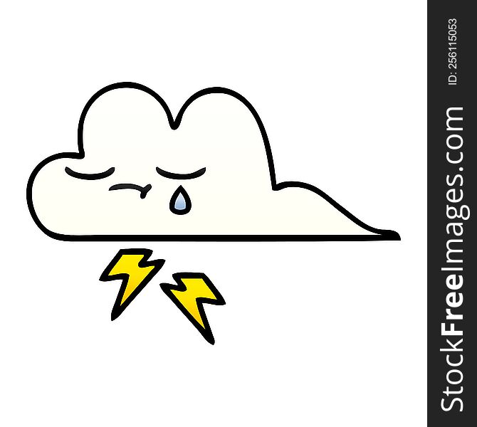 Gradient Shaded Cartoon Thunder Cloud