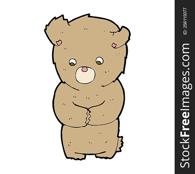 cartoon shy teddy bear