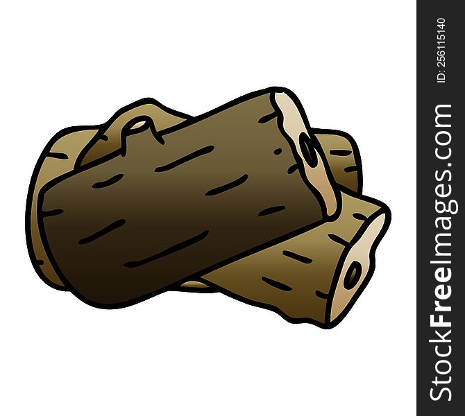 Quirky Gradient Shaded Cartoon Log