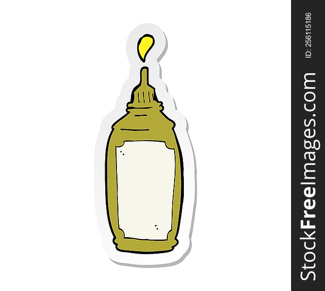 sticker of a cartoon mustard bottle