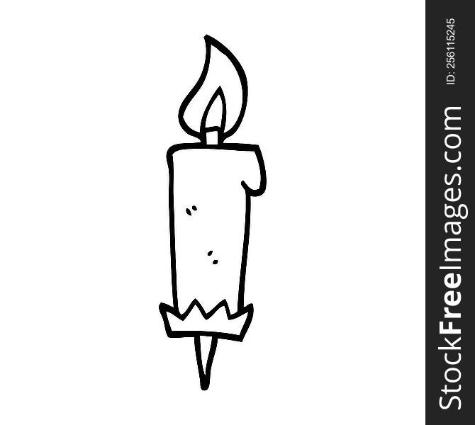 line drawing cartoon birthday candle