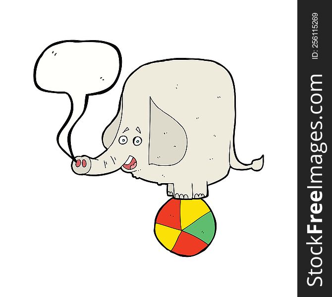 cartoon circus elephant with speech bubble
