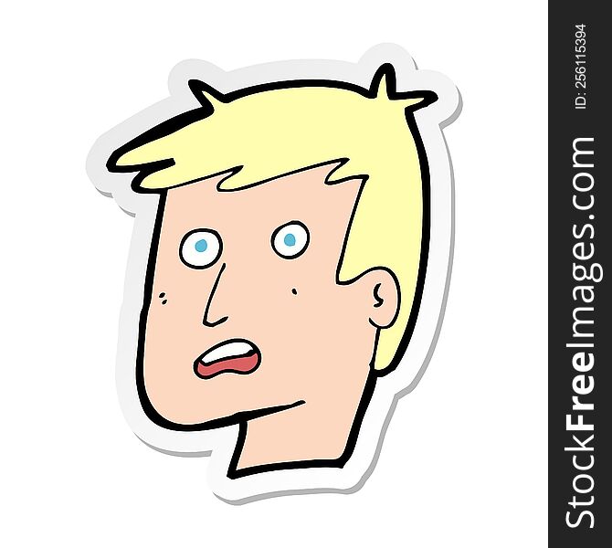Sticker Of A Cartoon Unhappy Face