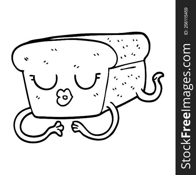 line drawing cartoon loaf of bread