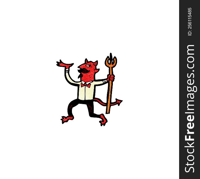 cartoon devil with pitchfork