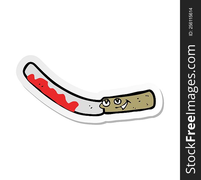 sticker of a cartoon jam knife