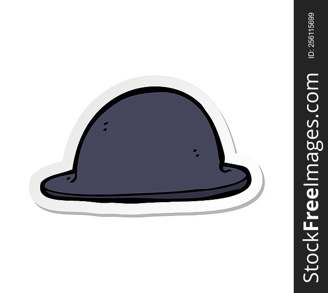 Sticker Of A Cartoon Old Bowler Hat