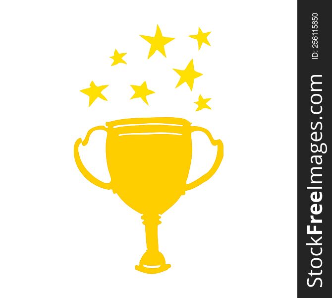 flat color style cartoon sports trophy