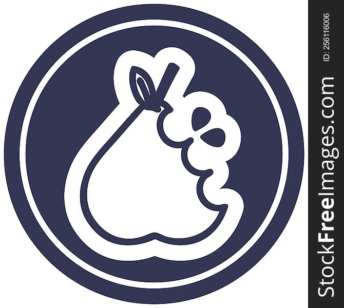 juicy pear circular icon symbol