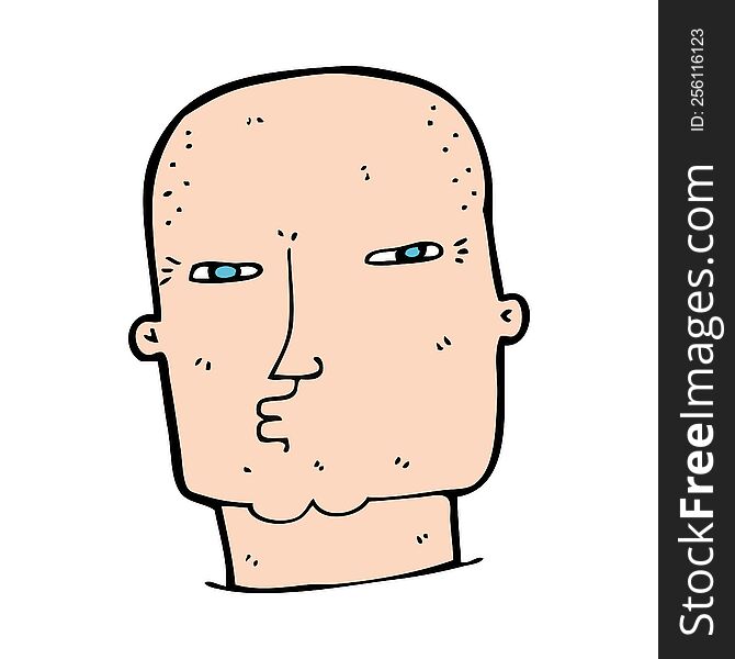 cartoon bald tough guy