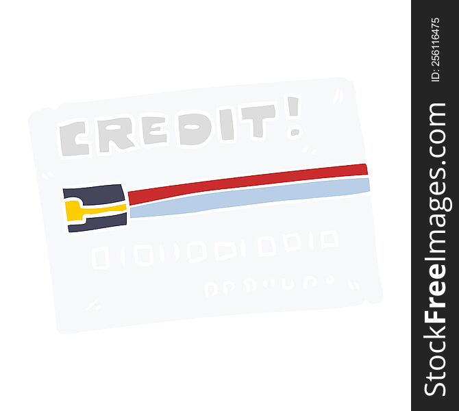 flat color style cartoon credit card