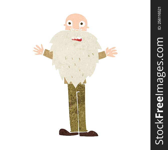 Cartoon Bearded Old Man