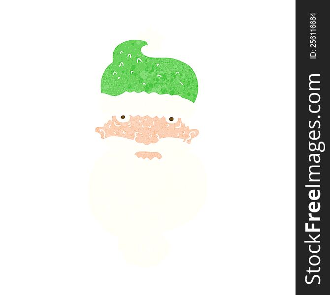 cartoon grim santa face