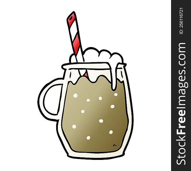 cartoon glass of root beer with straw. cartoon glass of root beer with straw