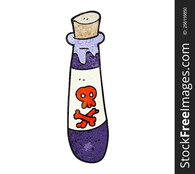 freehand textured cartoon vial of poison