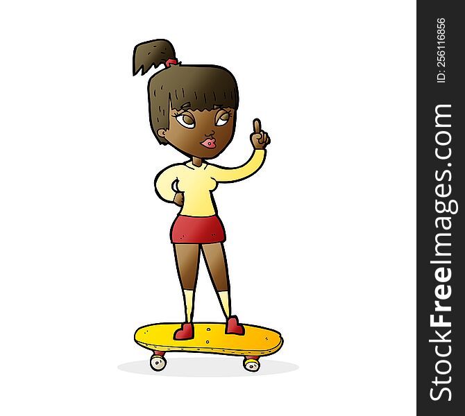 Cartoon Skater Girl