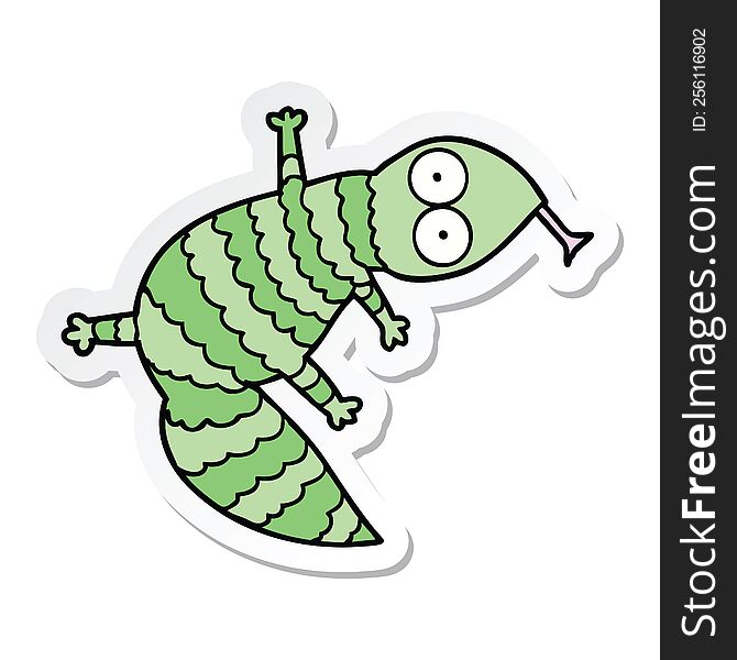 Sticker Of A Cartoon Lizard