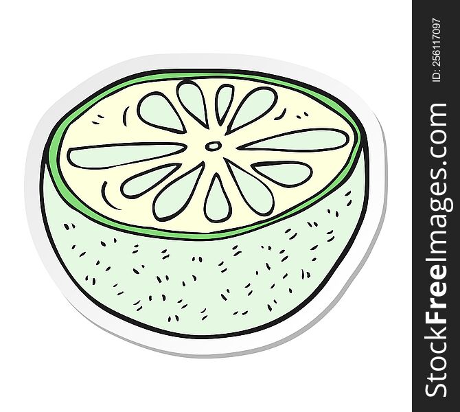 Sticker Of A Cartoon Half Melon