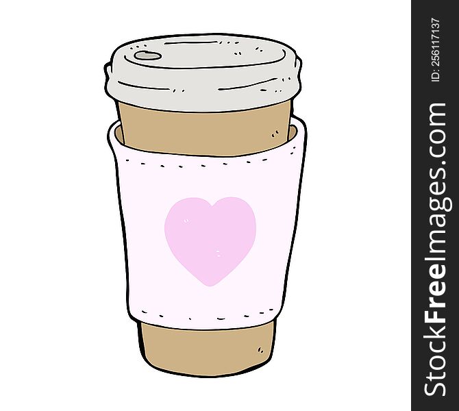 Cartoon I Love Coffee Cup