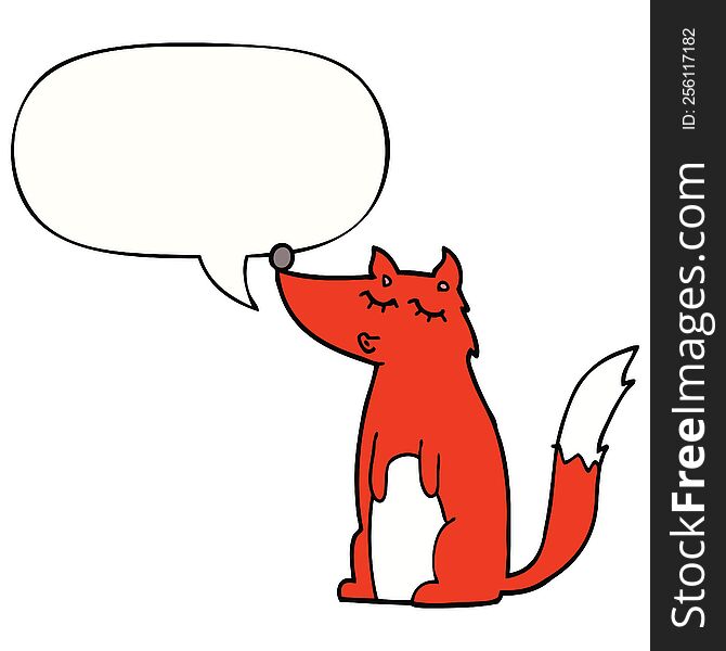 Cartoon Wolf And Speech Bubble