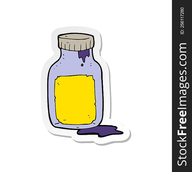 sticker of a cartoon cough medicine
