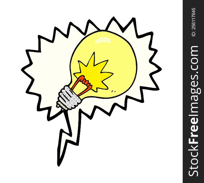 Comic Book Speech Bubble Cartoon Light Bulb